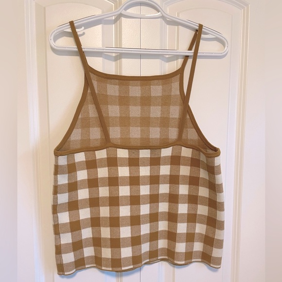 NWOT Madewell Gingham apron sweater tank - Picture 6 of 10
